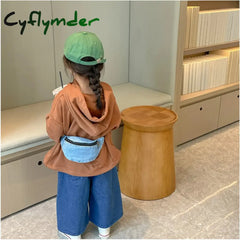 Cyflymder Denim Mini Waist Bag Korean Style Children’s Fanny Pack For Kids Chest Belt Boys Girls