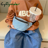 Cyflymder Denim Mini Waist Bag Korean Style Children’s Fanny Pack For Kids Chest Belt Boys Girls
