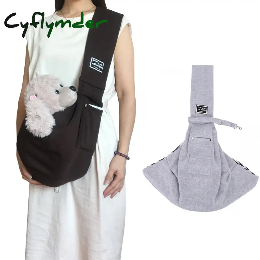 Cyflymder Dog Bag Pet Out Crossbody Shoulder Outdoor Travel Portable Cat Puppy Sling Cotton