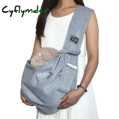Cyflymder Dog Bag Pet Out Crossbody Shoulder Outdoor Travel Portable Cat Puppy Sling Cotton