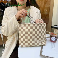 Cyflymder Dot Women Cosmetic Bag Retro Design Ladies Storage Clutch Purse Bags Fashion Checkerboard