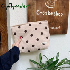 Cyflymder Dot Women Cosmetic Bag Retro Design Ladies Storage Clutch Purse Bags Fashion Checkerboard