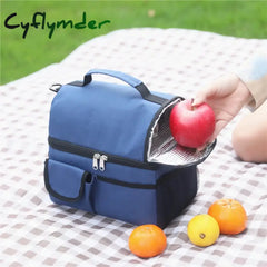 Cyflymder Double Layer Oxford Cloth Aluminum Foil Insulation Cooler Bags For Women And Men Travel