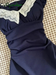 Cyflymder DRESS TO IMPRESS 2000S Harajuku French Elegant Dress Women Lcae Y2k Vintage High Street A-line Dress Female