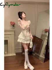 Cyflymder Dress To Impress 2000S Vintage Japanese Kawaii Suits Lolita 2 Piece Skirt Set Women Even