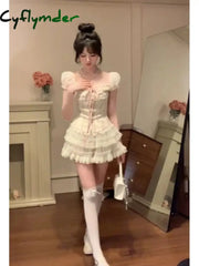 Cyflymder Dress To Impress 2000S Vintage Japanese Kawaii Suits Lolita 2 Piece Skirt Set Women Even