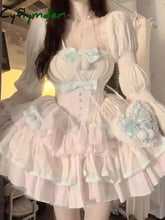 Cyflymder DRESS TO IMPRESS Autumn Lolita Kawaii Bow Dress Women Japanese Sweet Princess Dress Female Korean Fashion