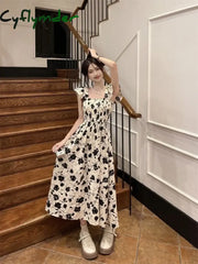 Cyflymder Dress To Impress Flying Sleeve Dress Women’s Summer New Hepburn Style Fashion Long