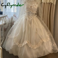 Japan Sweet Lolita Princess Party Wedding Dresses Women Victorian Vintage Jsk Dress Girl Gothic Flower Elegant Trailing Dresses