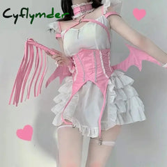 Cyflymder DRESS TO IMPRESS Japanese Anime Lolita Dress Women Halloween Devil Maid Unifrom Cosplay Costumes Sexy