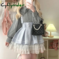 Cyflymder DRESS TO IMPRESS Japanese Gothic Style Lolita Cake Skirt Women Chic Love Button Jacquard Bowknot Short