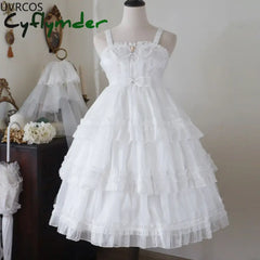 Cyflymder DRESS TO IMPRESS Japanese Kawaii Lolita Style Jsk Dress Women Vintage Elegant Pearl Lace Mesh Party Mini