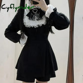 Cyflymder DRESS TO IMPRESS Japanese Punk Style Y2k Lolita OP Dress Women Vintage Elegant Ruffle Bow Lace Evening Party