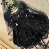 Cyflymder DRESS TO IMPRESS Japanese Victorian Gothic Lolita Dress Vintage Girl Sweet Lace Rose Princess Holiday Party