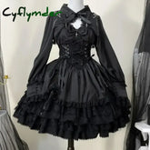 Cyflymder DRESS TO IMPRESS Japanese Victorian Gothic Lolita Dress Women Punk Style Sweet Lace Bow Eveing Party Dresses