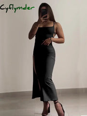 Cyflymder DRESS TO IMPRESS New Dress Summer High Sensibility Halter Strap Spice Girl Bag Hip Dress