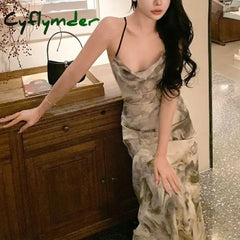 Cyflymder Dress To Impress Sexy Backless Swinging Collar Dresses Summer New Stylish Female Clothing
