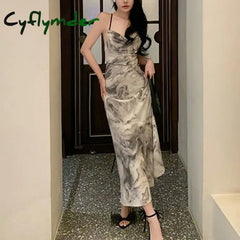 Cyflymder Dress To Impress Sexy Backless Swinging Collar Dresses Summer New Stylish Female Clothing