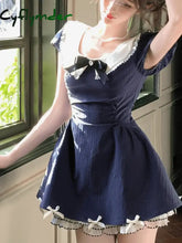Cyflymder DRESS TO IMPRESS Summer Vintage Chic Y2k Mini Dress Women France Fashion Bow Sweet One Piece Dress Female