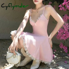 Cyflymder DRESS TO IMPRESS Sweet Aesthetic A-line Mini Skirt Women Coquette Aesthetic Contrast Lace Patchwork