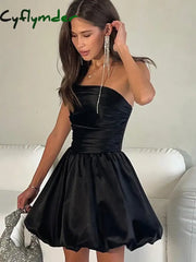 Cyflymder DRESS TO IMPRESS Women’s Elegant Directional Design Short Dresses New Sheath Solid Color A Hem mini Dresses