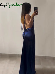 Cyflymder DRESS TO IMPRESS y2k outfit ideas New Cross-border Dress Summer Senior Sense Y2K Sexy Halter Spice Girl Dress