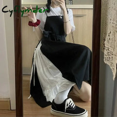Cyflymder Dress Women Summer Fashion Spaghetti Strap College Sweet Casual Japanese Style Streetwear
