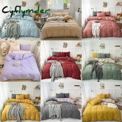 Cyflymder Duvet Cover Bed Linen Set Bedsheets with Pillows Case Queen Comforter Full Double Set 2 People 220x240