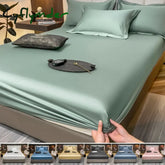 Cyflymder Egyptian Cotton Fitted Sheet with Elastic Band Luxury Soft Mattress Covers Durable Skin-friendly Bedsheet