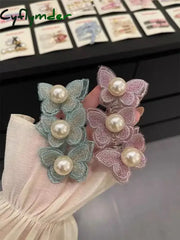 Cyflymder Elastic Telephone Wire Hair Ties Women Girls Butterfly Hair Bands Spiral Coil Rubber Band Ponytails Head Rope