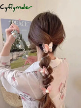 Cyflymder Elastic Telephone Wire Hair Ties Women Girls Butterfly Hair Bands Spiral Coil Rubber Band Ponytails Head Rope