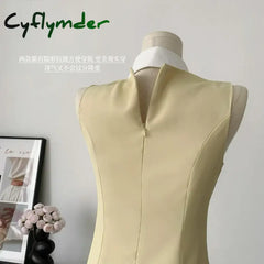 Cyflymder Elegant Chic Sleeveless Fake Two Dress Woman 2024 Summer Korean Fashion Y2K Mini Vintage