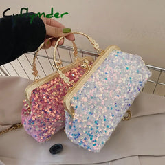 Cyflymder Evening Party Glitter Shoulder Bag Clutch Crystal Female Dinner Wedding Purses Handbag