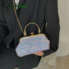Cyflymder Evening Party Glitter Shoulder Bag Clutch Crystal Female Dinner Wedding Purses Handbag