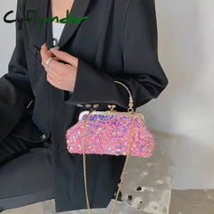Cyflymder Evening Party Glitter Shoulder Bag Clutch Crystal Female Dinner Wedding Purses Handbag