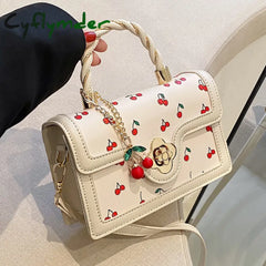 Cyflymder Exquisite Small Bags Women New Fashion Versatile Messenger Bag Sweet Cherry Square Chains