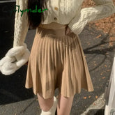 Cyflymder FALL OUTFITS New Korean Version High-waisted A-line Pleated Skirt for Women Spring and Summer Slim Design