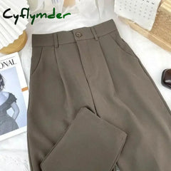 Cyflymder Fall Spring Black Suit Haren Pants Women Fashion Elastic High Waist Casual Trousers Woman Korean Style Solid