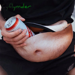 Cyflymder Fashion 3D Pockets Pu Novelty Men Beer Belly Waist Bag Travel Phone Anti-Theft Organizer