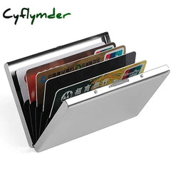Cyflymder Fashion Aluminum Antimagnetic Card Holder Women Men Metal Cowhide Rfid Credit Business