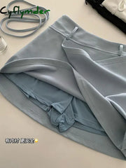 Cyflymder Fashion Asymmetrical Lace Up Solid Skirt Women Clothing Simple Sexy High Waist A-Line