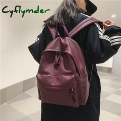 Cyflymder Fashion Backpack Casual New Women Nylon Solid Color Shoulder Bags Teenage Girl School