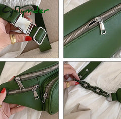Cyflymder Fashion Bags For Women Stone Pattern Pu Leather Chain Waist Bag Bananka Leisure Fanny