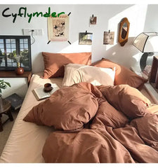 Cyflymder Fashion Bedding Set White Green Double Bed Linens Nordic Duvet Cover Pillowcase Queen Size Flat Sheet Classic