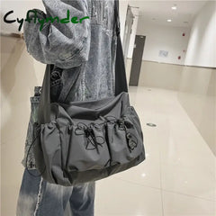 Cyflymder Fashion Brand Literary Youth Shoulder Bag (Female Ins Style) Solid Color Lovers Versatile