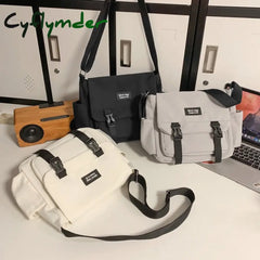 Cyflymder Fashion Buckle Women Shoulder Bag Unisex College Student Schoolbag Cool Boy Girl
