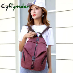 Cyflymder Fashion Canvas Female Backpack Multifuction Casual For Teenager Girls New Summer Women