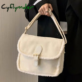 Cyflymder Fashion Corduroy Women Purse Shoulder Bags Solid Color Ladies Winter Furry Crossbody