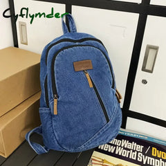 Cyflymder Fashion Denim Women’s Backpack Simple Small Feminina Travel Casual Large Capacity