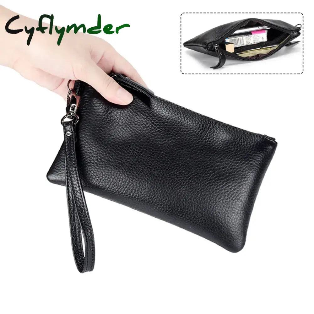 Genuine Leather Wallets for Women Simple Red Wallet Female Long Coin Purse Wristlet Phone Clutch Bag Card Holder Wallet